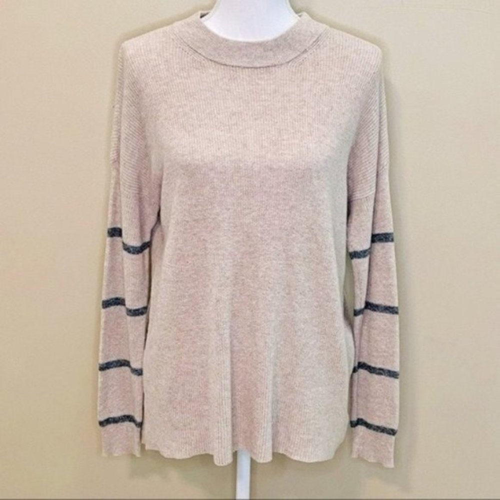 American Eagle Beige Striped Oversized Sweater XS - Picture 1 of 7